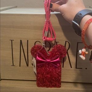 SOLD!! Disney Minnie Mouse Pink Sequin Lanyard